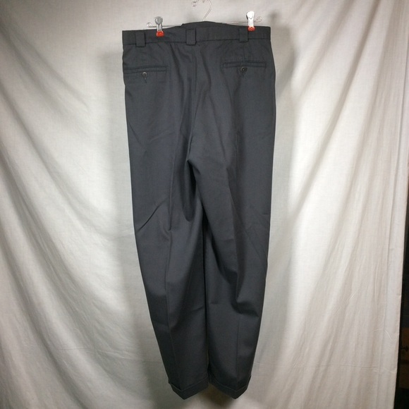 Silk Works Men’s Gray Pleated Cuffed Pants - Picture 3 of 7